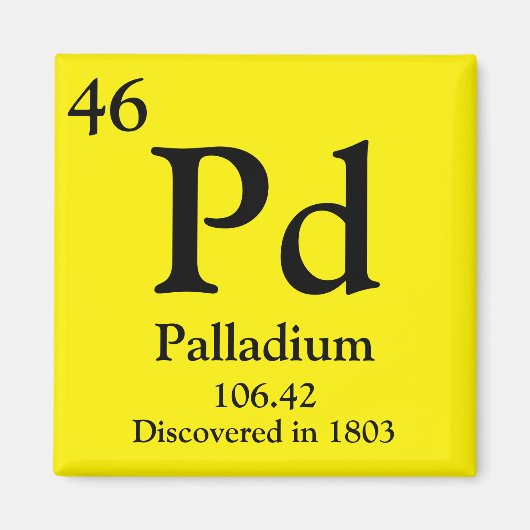 Palladium Periodiek Tafel Magneet (Voorkant)
