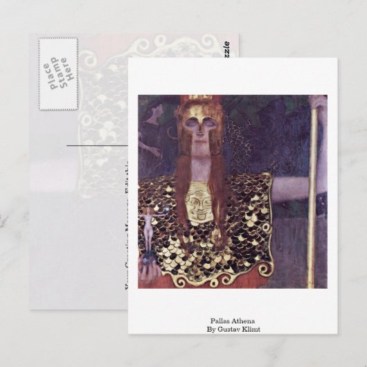 Pallas Athena door Gustav Klimt Briefkaart (Voorkant / Achterkant)