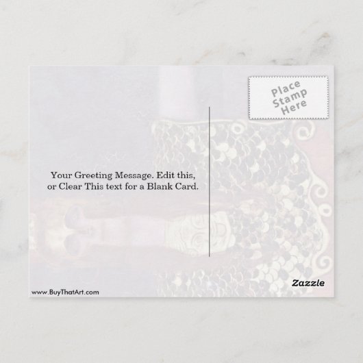 Pallas Athena door Gustav Klimt Briefkaart (Achterkant)