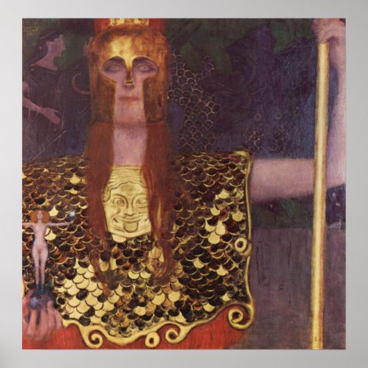 Pallas Athena door Gustav Klimt Poster (Voorkant)