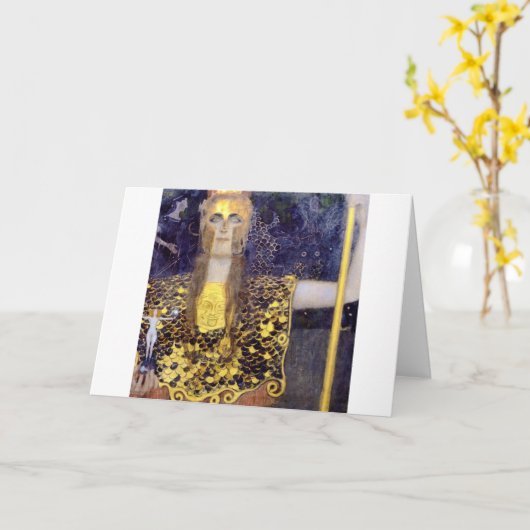 Pallas Athena, Gustav Klimt Kaart (Gele Bloem)