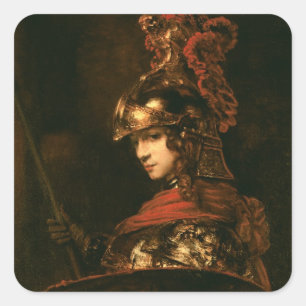 Pallas Athena of, gepantserd, 1664-65 Vierkante Sticker