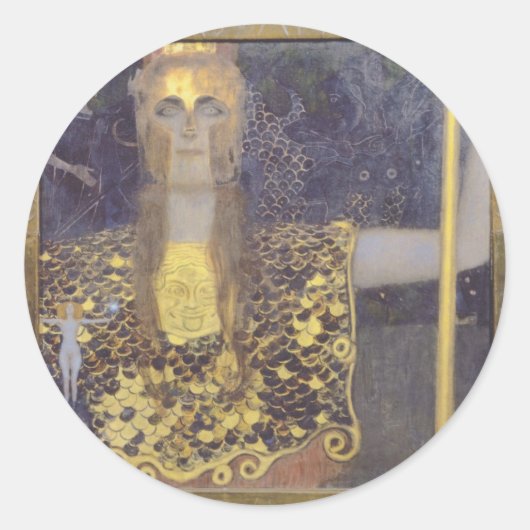 Pallas Athena Ronde Sticker (Voorkant)