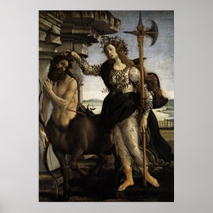 Pallas en de Druk van het Canvas van de Centaur Poster