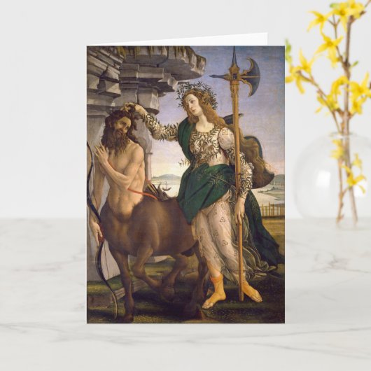 Pallas en het centrum | Botticelli Kaart (Gele Bloem)