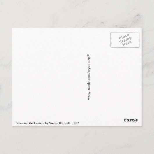 Pallas en het centrum door Botticelli Briefkaart (Achterkant)