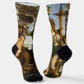 Pallas en het centrum door Sandro Botticelli Sokken (Gebogen)