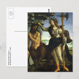 Pallas (Minerva) en Centaur door Sandro Botticelli Briefkaart