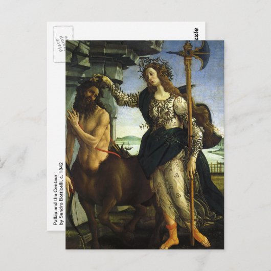 Pallas (Minerva) en Centaur door Sandro Botticelli Briefkaart (Voorkant / Achterkant)