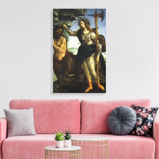 Pallas (Minerva) en Centaur door Sandro Botticelli Canvas Afdruk (Insitu (Woonkamer))