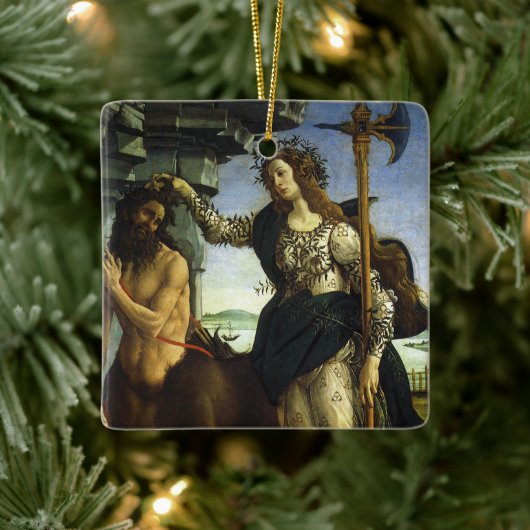 Pallas (Minerva) en Centaur door Sandro Botticelli Keramisch Ornament (Boom)