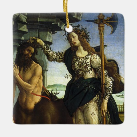 Pallas (Minerva) en Centaur door Sandro Botticelli Keramisch Ornament (Voorkant)