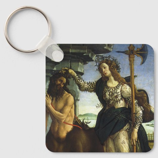 Pallas (Minerva) en Centaur door Sandro Botticelli Sleutelhanger (Voorkant)