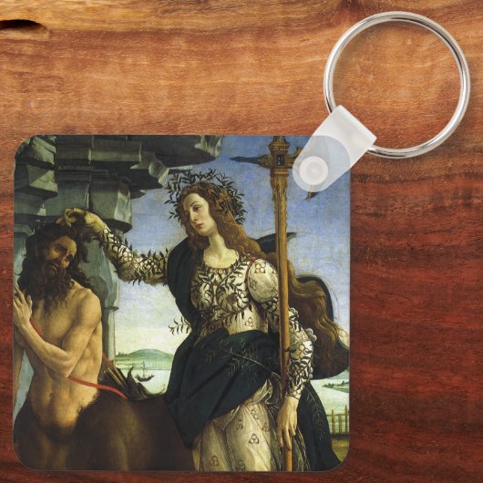 Pallas (Minerva) en Centaur door Sandro Botticelli Sleutelhanger (Achterkant)