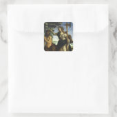 Pallas (Minerva) en Centaur door Sandro Botticelli Vierkante Sticker (Tas)