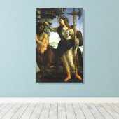 Pallas (Minerva) en de centaur van Sandro Botticel Canvas Afdruk (Insitu (Houten vloer))