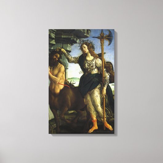 Pallas (Minerva) en de centaur van Sandro Botticel Canvas Afdruk (Voorkant)