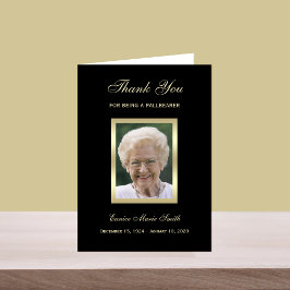 Pallbearer Dank u kaart met foto