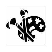 Pallet en penselen verven rubberstempel (Afrduk)