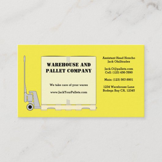 Pallet Jack Visitekaartje (Voorkant)
