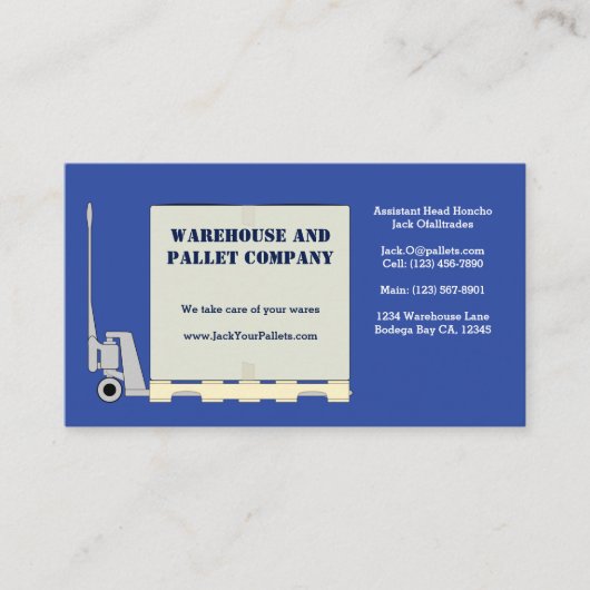 Pallet Jack Visitekaartje (Voorkant)