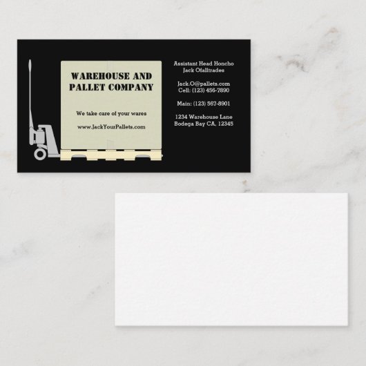 Pallet Jack Visitekaartje (Voorkant / Achterkant)