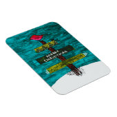 Pallet kerstboom met een rode vogelmagneet magneet (Rechterzijde)