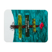 Pallet kerstboom met een rode vogelmagneet magneet (Horizontaal)