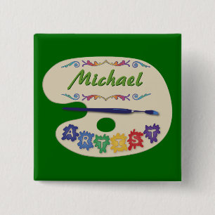 Pallet Name Badge van kunstenaar Vierkante Button 5,1 Cm