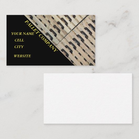 Pallet product opslag transport visitekaartje (Voorkant / Achterkant)