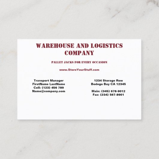 Palletaansluiting, standaard, 3,5 x 2,0-inch Visit Visitekaartje (Achterkant)