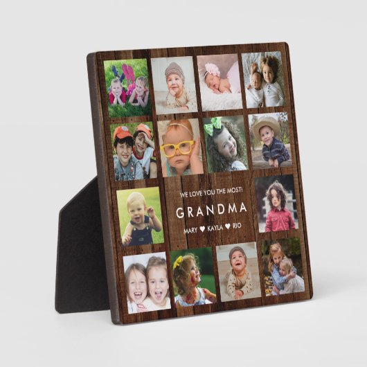 Pallethout We Love You Oma 14 Fotocollage Fotoplaat (Voorkant)