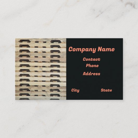 Pallets houtproduct opslag transport planken visitekaartje (Voorkant)