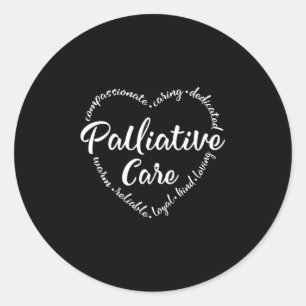 Palliatieve zorg, gehoorapparaat, ziekenhuiswerker ronde sticker