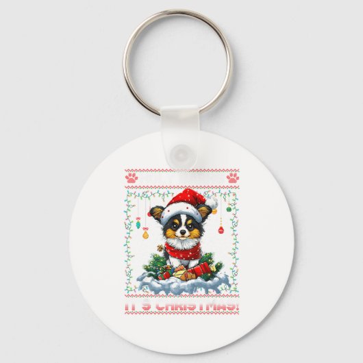 Pallon Christmas Tree Lights Decorations Dog Lover Sleutelhanger (Voorkant)