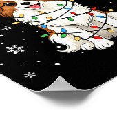 Pallon Dog Christmas Lights Reindeer Funny Xmas Do Poster (Hoek)