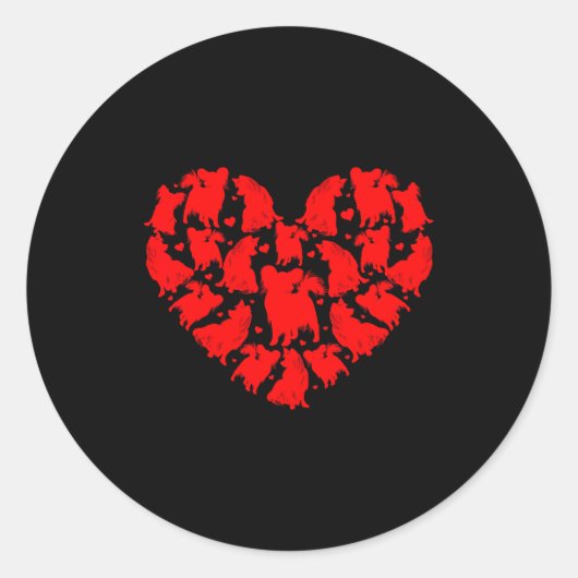 Pallon Dog Lover Funny Love Heart Pallon Valentine Ronde Sticker (Voorkant)