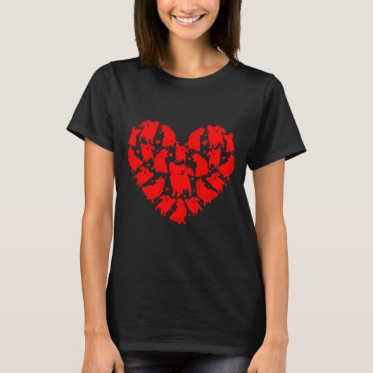 Pallon Dog Lover Funny Love Heart Pallon Valentine T-shirt (Voorkant)