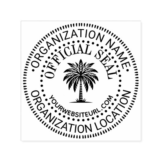 Palm #1 Generic Custom Officiële Seal Naam Loc URL Zelfinktende Stempel (Design)