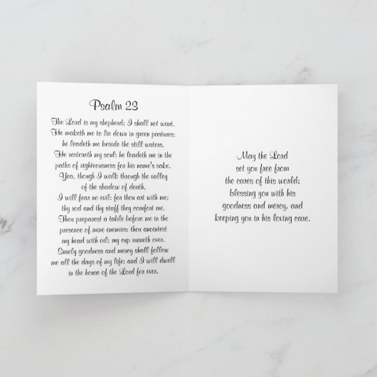Palm 23 De Heer is mijn Shepherd Bijbel Verse Kaart (Binnen)