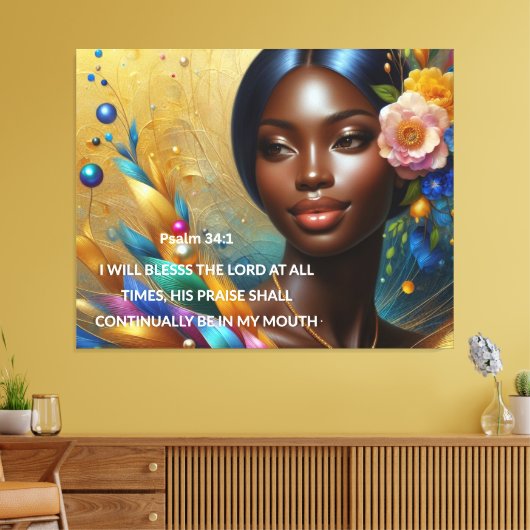 Palm 34:1 canvas afdruk (Insitu (Woonkamer))