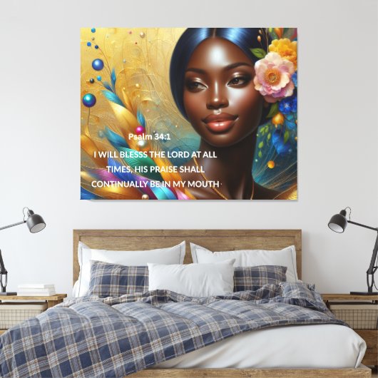 Palm 34:1 canvas afdruk (Insitu (Slaapkamer))