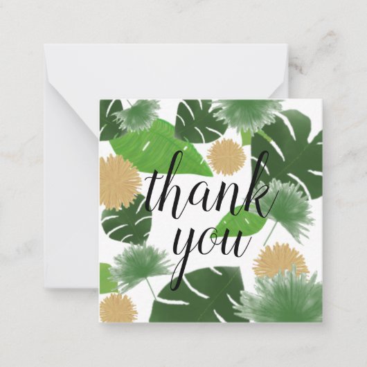 Palm Afdrukken Hartelijk dank Notitiekaartje (Voorkant)