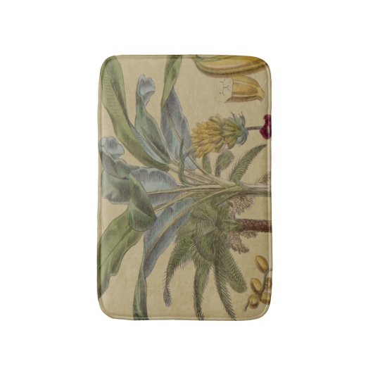 Palm Antiek tropische vruchten botanische kunst Badmat (Voorkant Verticaal)