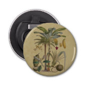 Palm Antiek tropische vruchten botanische kunst Button Flesopener (Voorkant)