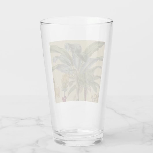 Palm Antiek tropische vruchten botanische kunst Glas (Achterkant)