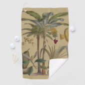 Palm Antiek tropische vruchten botanische kunst Golfhanddoek (Insitu)