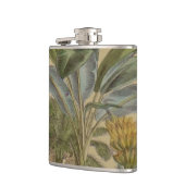 Palm Antiek tropische vruchten botanische kunst Heupfles (Links)