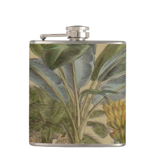 Palm Antiek tropische vruchten botanische kunst Heupfles