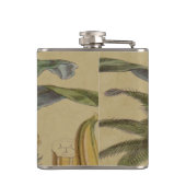 Palm Antiek tropische vruchten botanische kunst Heupfles (Achterkant)